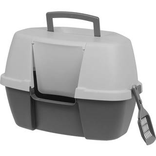 IRIS USA-hjrne-kattebakke aflukke med ske Lille kattebakke med lg Hjrne-affaldsboks til killinger til mellemstore katte Lugt Defensiv htteba