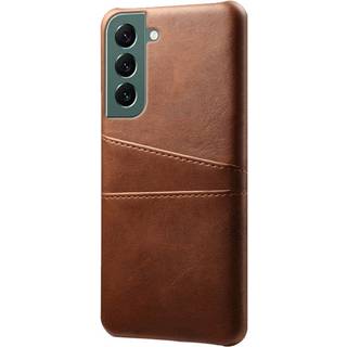 Samsung Galaxy S24 Læder Bagside Cover m. Dobbelt Kortholder - Brun