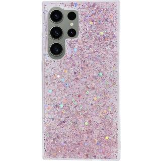 Samsung Galaxy S24 Ultra Glitter Cover - Lyserød