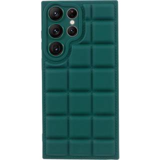 Samsung Galaxy S24 Ultra Fleksibelt Plastik Bagside Cover m. Jakke Tekstur - Grøn
