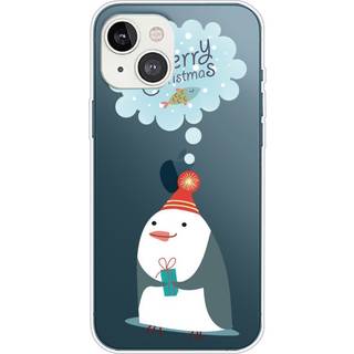iPhone 15 Fleksibelt Plastik Jule Bagside Cover - Pingvin