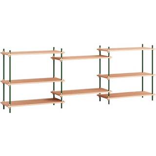 Moebe Shelving System s.85.3.A - Oak/Pine-Green