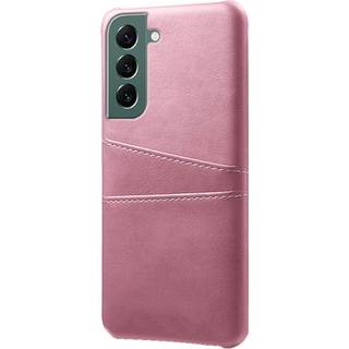 Samsung Galaxy S24 Læder Bagside Cover m. Dobbelt Kortholder - Rose Gold