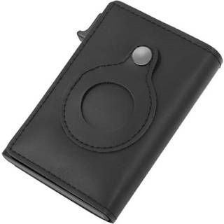Pop Up Læder Kortholder m. Indbygget Holder til Apple AirTag - Sort
