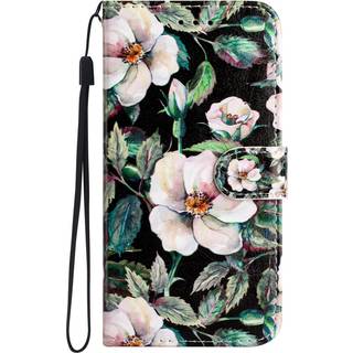 Samsung Galaxy S24 Læder Cover m. Pung og Strop - Magnolia Blomster