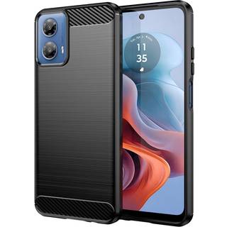 Motorola Moto G34 Brushed Carbon Bagside Cover - Sort