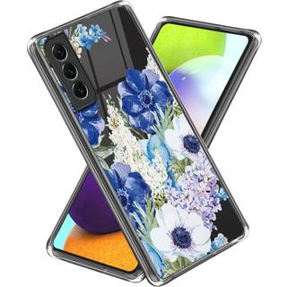 Samsung Galaxy S24+ (Plus) Fleksibelt Plastik Bagside Cover m. Motiv - Blå Blomster