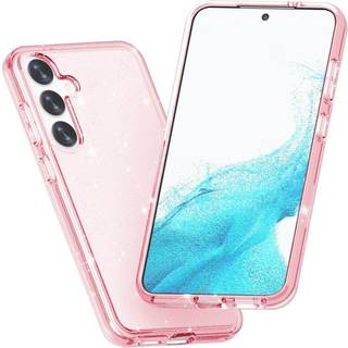 Samsung Galaxy S24 Hybrid Plastik Bagside Cover - Pink Glitter