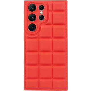 Samsung Galaxy S24 Ultra Fleksibelt Plastik Bagside Cover m. Jakke Tekstur - Rød
