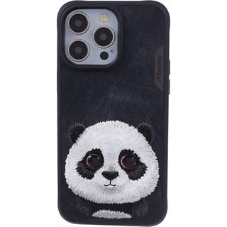 iPhone 15 Pro Hybrid Bagside Cover m. Dyremotiv & Brodering - Panda