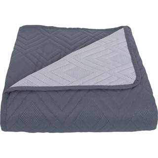 Sengetæppe - 260X240 cm - Vendbart Mørkegrå og lysegrå - Tæppe til dobbeltseng