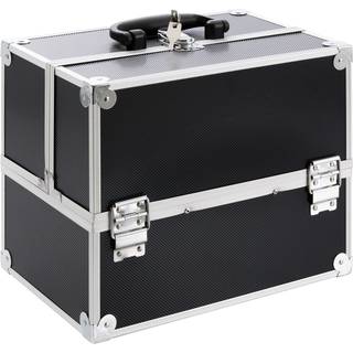 Arebos® Beauty Velvet kosmetiktaske 15l - aluminium, 5 rum, makeupkuffert ,beauty box