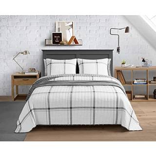 Nautica - Queen Quilt Set All Season Cotton Bedding With Matching Shams Lightweight & Reversible (Fleetville Gray/White Queen)