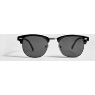 Mens Black Retro Silver Frame Sunglasses