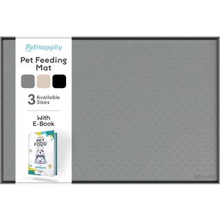 Pethappily Dog Food Mat - 24x15 Stor silikone Pet Food Mat Raised Edges Dog Mat til mad og vand Forebyggelse af spildevand
