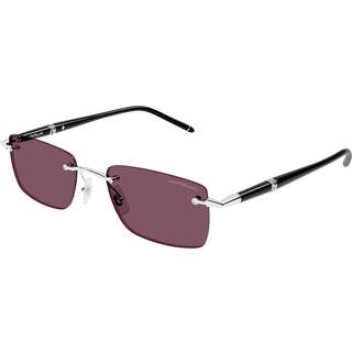 Montblanc Mand MB0344S 002 Solbriller Metal Sølv Violet Firkantet