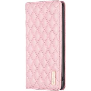 Samsung Galaxy A55 (5G) Blødt Læder Cover m. Kortholdere og Ståfunktion - Lyserød