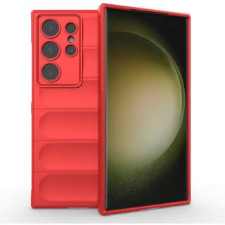 Samsung Galaxy S24 Ultra Fleksibelt Plastik Bagside Cover - Rød