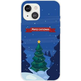 iPhone 15 Plus Fleksibelt Plast Bagside Jule Cover - Merry Christmas - Juletræ
