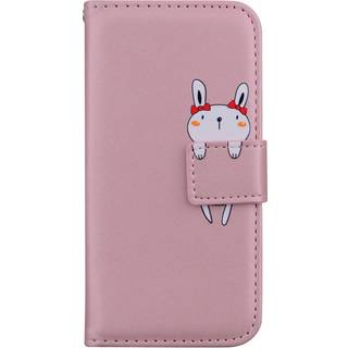 Samsung Galaxy S24+ (Plus) Flip Cover m. Kortholder / Ståfunktion / Strop - Pink (Kanin)