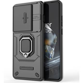 OnePlus 12 Håndværker Bagside Cover m. Magnetisk Kickstand & Cam Slider - Sort