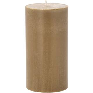 Trae Bloklys fra Villa Collection - Amber farve - 100% Ren stearin
