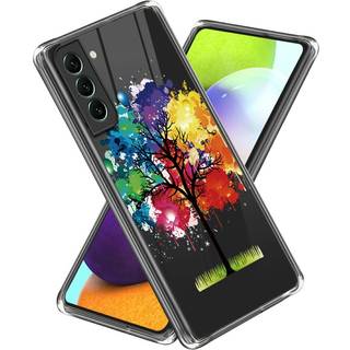 Samsung Galaxy S24 Plastik Transparent Bagside Cover m. Motiv - Farverigt Træ