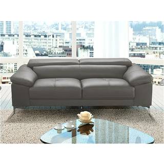 3-personers sofa i antracitgrå læder SOLANGE