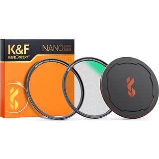 K&F Concept 67mm Magnetisk sort diffusion 1/4 Mist Cinematic Effect Filtre + Magnetic Basic Ring + Lens Cap Kit med 28 flerlagsbel?gninger til ka