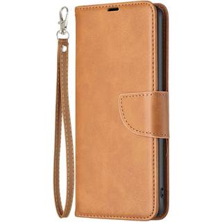 Samsung Galaxy S24 Imiteret Læder Cover m. Pung & Strop - Lysebrun