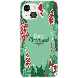 iPhone 15 Fleksibelt Plast Bagside Jule Cover - Merry Christmas - Juleelementer