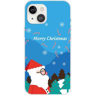 iPhone 15 Plus Fleksibelt Plast Bagside Jule Cover - Merry Christmas - Julemanden i Snevejr