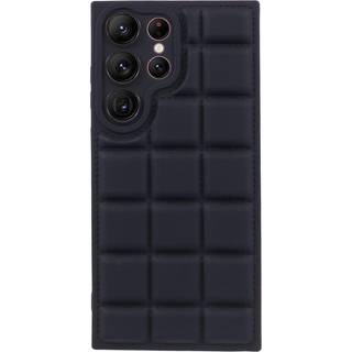 Samsung Galaxy S24 Ultra Fleksibelt Plastik Bagside Cover m. Jakke Tekstur - Sort