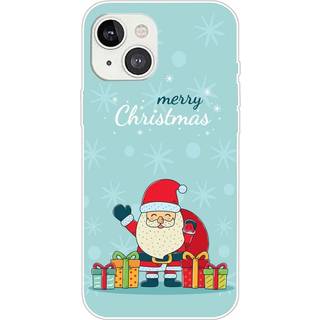iPhone 15 Fleksibelt Plastik Jule Cover - Merry Christmas - Julemanden i Snevejr