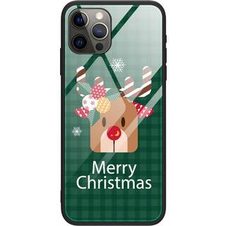 iPhone 15 Pro Jule Bagside Cover m. Glasbagside - Merry Christmas - Rensdyr