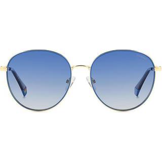 Polaroid Unisex PLD 6215/S/X LKS/Z7 Solbriller Metal Guld Lyseblå Rund Polariseret Skygge