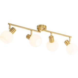 Loftspot guld med opalglas 4-lys justerbar - Anouk