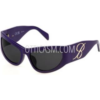 Blumarine Kvinde SBM840 09X6 Solbriller Acetat Violet Grå Cat Eye Normal