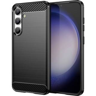 Samsung Galaxy S24 Brushed Carbon Bagside Cover - Sort