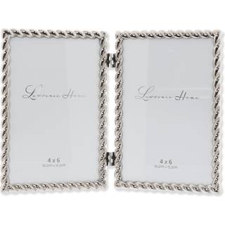 4x6 hængslede dobbeltstøbte metalbillede rammer sølv reb design