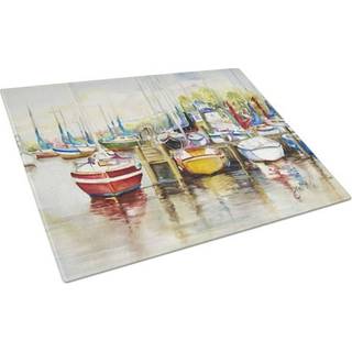 Caroline's Treasures JMK1064LCB Paradise Yacht Club II Sailboats Glass Cutting Board Stor dekorativt tempereret glas Køkkenskæring og serveringsp