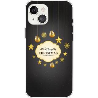 iPhone 15 Fleksibelt Plast Bagside Jule Cover - Merry Christmas - Guld Dekorationer