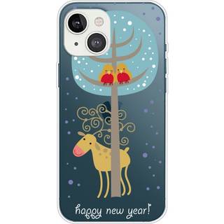 iPhone 15 Fleksibelt Plastik Jule Bagside Cover - Rensdyr