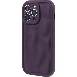 iPhone 15 Pro Fleksibelt Plastik Bagside Cover m. Bølget Udseende - Mat Lilla