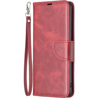 Samsung Galaxy S24 Imiteret Læder Flip Cover m. Pung & Strop - Rød