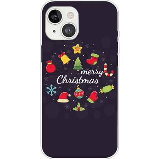iPhone 15 Fleksibelt Plast Bagside Jule Cover - Merry Christmas - Juledekorationer