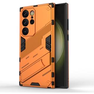 Samsung Galaxy S24 Ultra Hybrid Håndværker Bagside Cover m. Kickstand - Orange