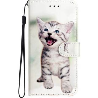 Samsung Galaxy S24 Læder Flip Cover m. Pung og Strop - Kattekilling