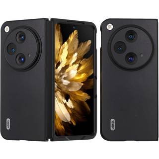 OnePlus Open Læderbelagt Plastik Bagside Cover - Sort
