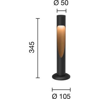 Flindt Garden Pullert Sort Lav M/Base og U/Adapter LED 3000K